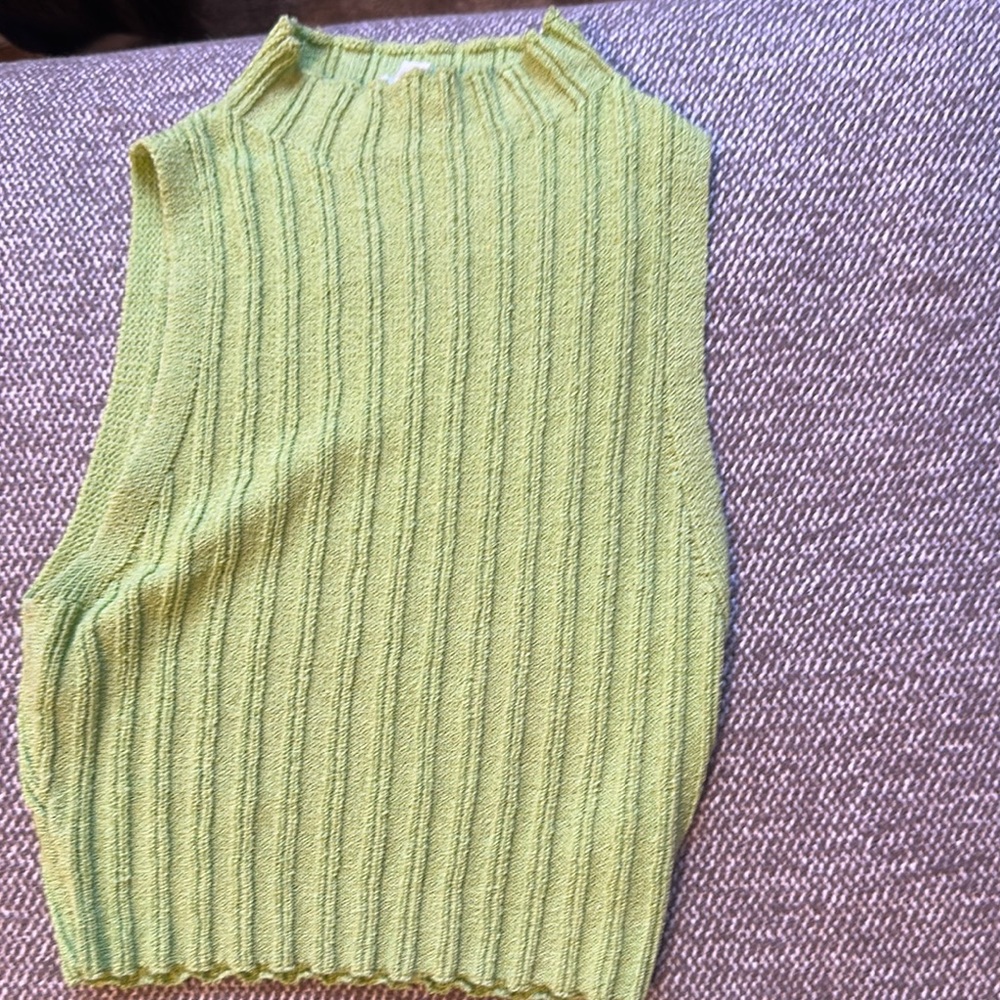 Lime Green Ribbed Knit Set - Picture 3 of 4